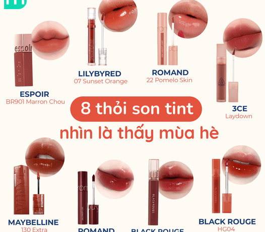 Top son tốt nhất mùa hè: mẫu son đẹp